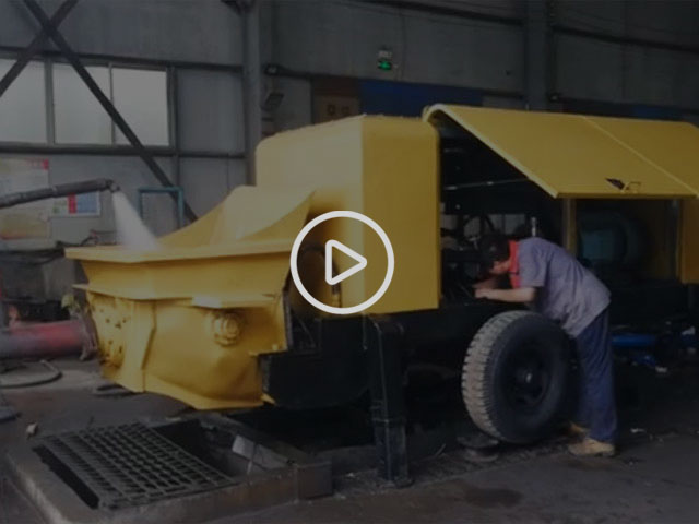 山東力源機械80混凝土泵出廠前打壓測試，杠杠的